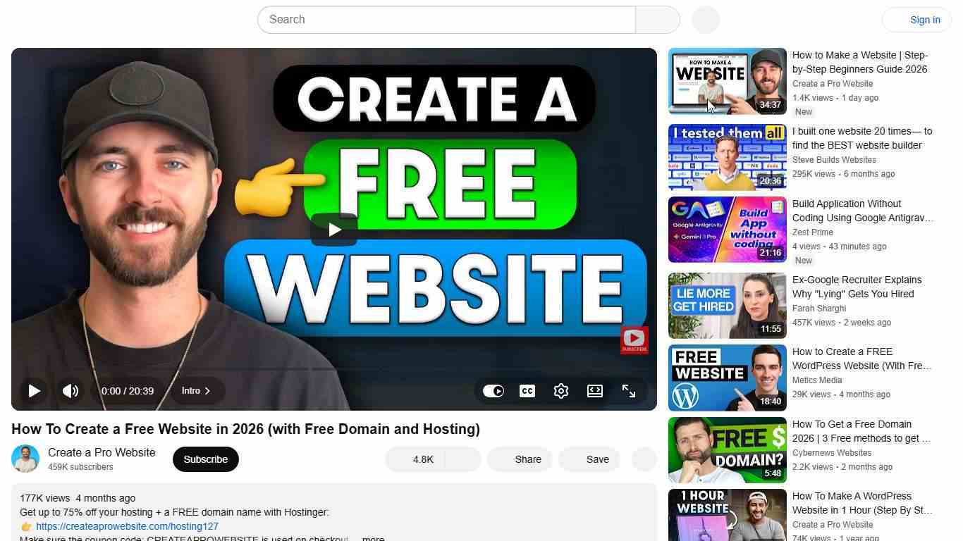 How To Create a Free Website in 2026 (with Free Domain and Hosting) - YouTube