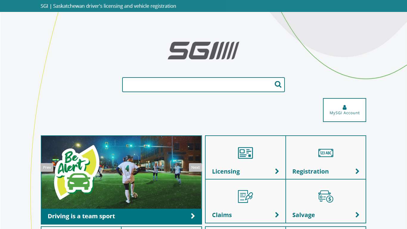 SGI - Saskatchewan driver's licensing and vehicle registration